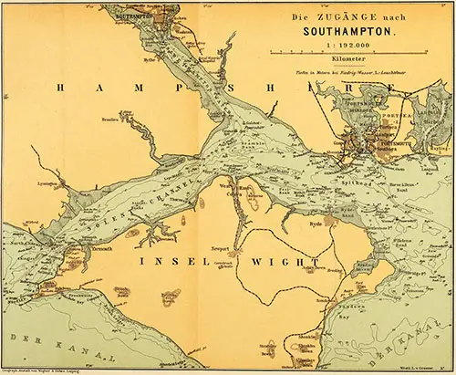 Map of the Port of Southampton, 1892.